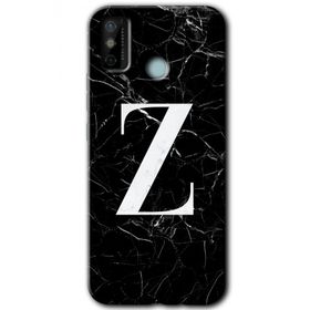 Tecno Spark 6 Go Siyah Mermer Desenli Z Harfi Baskılı Uyumlu Silikon Kılıf