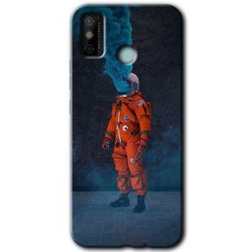 Tecno Spark 6 Go Smoke Astronot Baskılı Uyumlu Silikon Kılıf