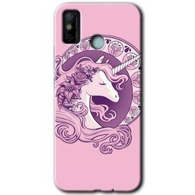 Tecno Spark 6 Go Unicorn Pembe Baskılı Uyumlu Silikon Kılıf