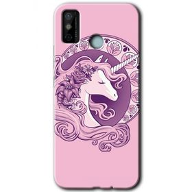 Tecno Spark 6 Go Unicorn Pembe Baskılı Uyumlu Silikon Kılıf