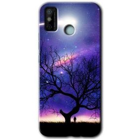 Tecno Spark 6 Go Uzay Silüet Baskılı Uyumlu Silikon Kılıf