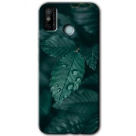 Tecno Spark 6 Go Yağmurlu Yaprak Baskılı Uyumlu Silikon Kılıf