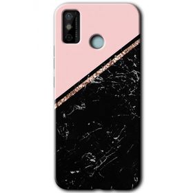 Tecno Spark 6 Go Yarım Mermer Baskılı Uyumlu Silikon Kılıf