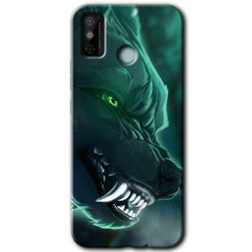 Tecno Spark 6 Go Yeşil Kurt Baskılı Uyumlu Silikon Kılıf