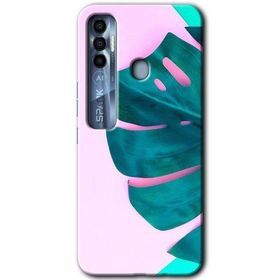 Tecno Spark 7 Pro 3D Yaprak Baskılı Uyumlu Silikon Kılıf
