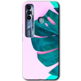 Tecno Spark 7 Pro 3D Yaprak Baskılı Uyumlu Silikon Kılıf