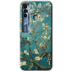 Tecno Spark 7 Pro Almond Blossom Baskılı Uyumlu Silikon Kılıf