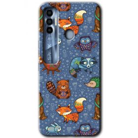Tecno Spark 7 Pro Animals Funny Baskılı Uyumlu Silikon Kılıf