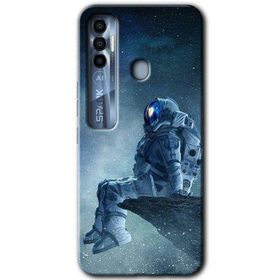 Tecno Spark 7 Pro Astronot Yalnızlığı Baskılı Uyumlu Silikon Kılıf