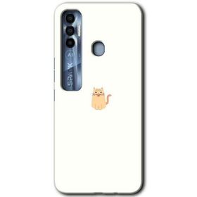 Tecno Spark 7 Pro Cat Minimalism Baskılı Uyumlu Silikon Kılıf
