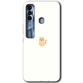 Tecno Spark 7 Pro Cat Minimalism Baskılı Uyumlu Silikon Kılıf