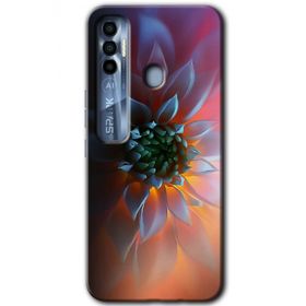 Tecno Spark 7 Pro Çiçek Motif Baskılı Uyumlu Silikon Kılıf