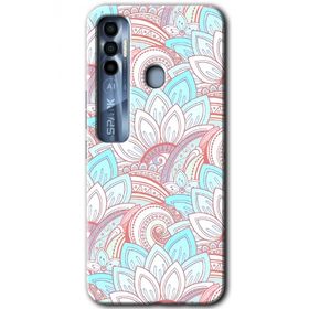 Tecno Spark 7 Pro Çin Mandala 1 Baskılı Uyumlu Silikon Kılıf