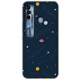 Tecno Spark 7 Pro Çizim Gezegen Baskılı Uyumlu Silikon Kılıf
