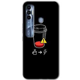 Tecno Spark 7 Pro Coffee Battery Baskılı Uyumlu Silikon Kılıf