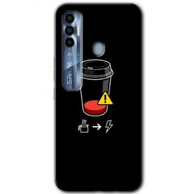 Tecno Spark 7 Pro Coffee Battery Baskılı Uyumlu Silikon Kılıf