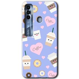 Tecno Spark 7 Pro Coffee Cake Baskılı Uyumlu Silikon Kılıf