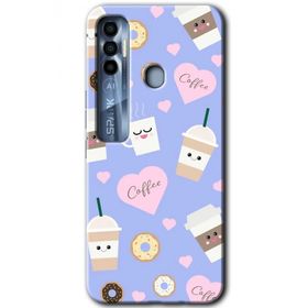 Tecno Spark 7 Pro Coffee Cake Baskılı Uyumlu Silikon Kılıf