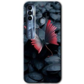 Tecno Spark 7 Pro Dark Butterfly Baskılı Uyumlu Silikon Kılıf
