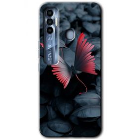 Tecno Spark 7 Pro Dark Butterfly Baskılı Uyumlu Silikon Kılıf