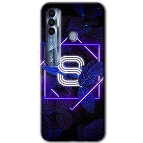 Tecno Spark 7 Pro Dark Neon Yaprak Ş Harfi Baskılı Uyumlu Silikon Kılıf