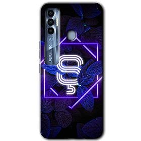 Tecno Spark 7 Pro Dark Neon Yaprak Ş Harfi Baskılı Uyumlu Silikon Kılıf