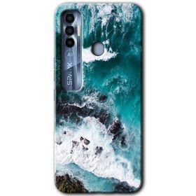 Tecno Spark 7 Pro Deniz Kıyısı Baskılı Uyumlu Silikon Kılıf