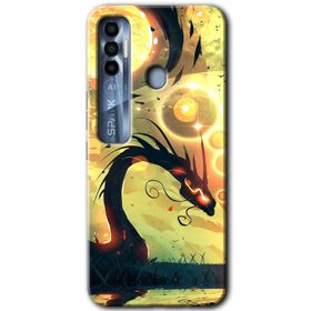 Tecno Spark 7 Pro Digital Dragon Baskılı Uyumlu Silikon Kılıf