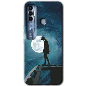 Tecno Spark 7 Pro Dolunay Yalnızlık Baskılı Uyumlu Silikon Kılıf