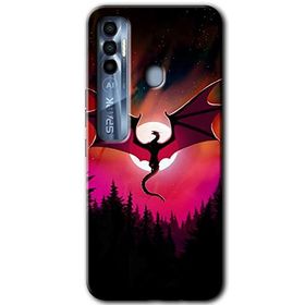 Tecno Spark 7 Pro Dragon Night Baskılı Uyumlu Silikon Kılıf