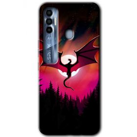 Tecno Spark 7 Pro Dragon Night Baskılı Uyumlu Silikon Kılıf