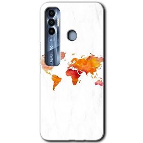 Tecno Spark 7 Pro Dünya Haritası Baskılı Uyumlu Silikon Kılıf