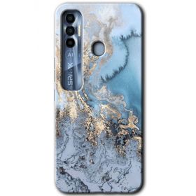 Tecno Spark 7 Pro Eski Mermer Baskılı Uyumlu Silikon Kılıf