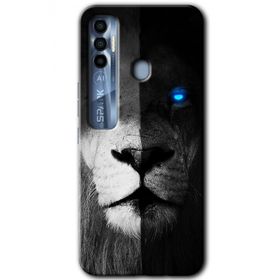 Tecno Spark 7 Pro Fire and Ice Lion Baskılı Uyumlu Silikon Kılıf