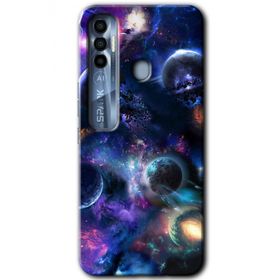 Tecno Spark 7 Pro Gezegen Karışımı Baskılı Uyumlu Silikon Kılıf