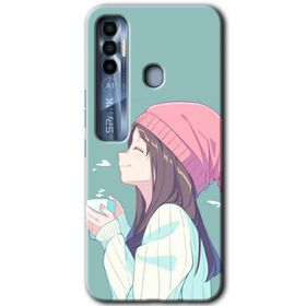 Tecno Spark 7 Pro Happy Girl Baskılı Uyumlu Silikon Kılıf