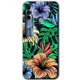 Tecno Spark 7 Pro Hibiscus Flowers Baskılı Uyumlu Silikon Kılıf