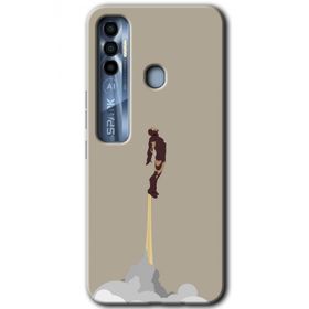 Tecno Spark 7 Pro İronman Airport Baskılı Uyumlu Silikon Kılıf