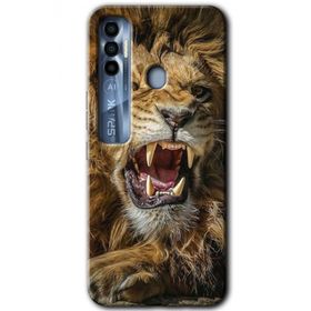 Tecno Spark 7 Pro King Lion Baskılı Uyumlu Silikon Kılıf