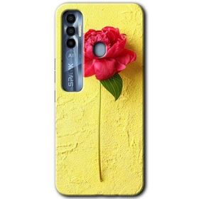 Tecno Spark 7 Pro Kırmızı Gül Baskılı Uyumlu Silikon Kılıf