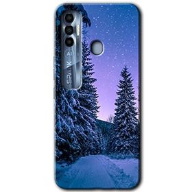 Tecno Spark 7 Pro Kış Manzarası Baskılı Uyumlu Silikon Kılıf