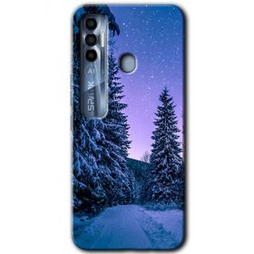 Tecno Spark 7 Pro Kış Manzarası Baskılı Uyumlu Silikon Kılıf