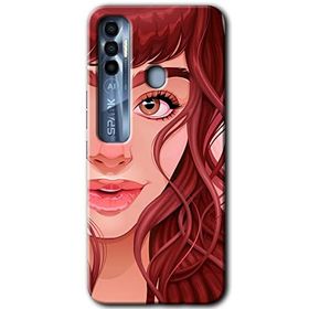 Tecno Spark 7 Pro Kızıl Kız Baskılı Uyumlu Silikon Kılıf