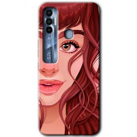 Tecno Spark 7 Pro Kızıl Kız Baskılı Uyumlu Silikon Kılıf