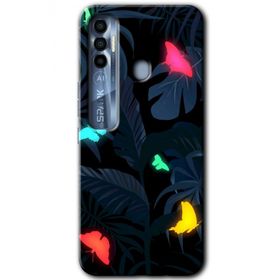 Tecno Spark 7 Pro Lighter Butterfly Baskılı Uyumlu Silikon Kılıf