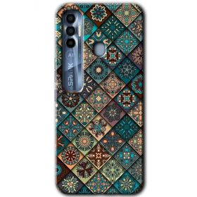 Tecno Spark 7 Pro Mandala Desen Baskılı Uyumlu Silikon Kılıf