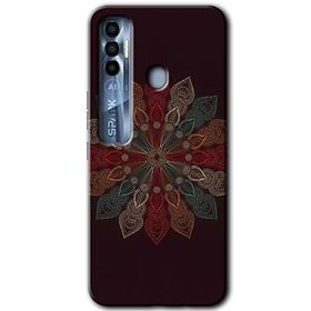 Tecno Spark 7 Pro Mandala Flower Wal Baskılı Uyumlu Silikon Kılıf