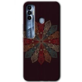 Tecno Spark 7 Pro Mandala Flower Wal Baskılı Uyumlu Silikon Kılıf