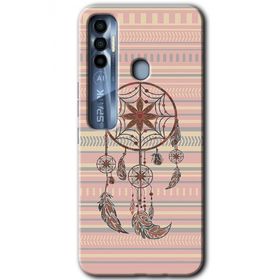 Tecno Spark 7 Pro Mandala Retro Baskılı Uyumlu Silikon Kılıf