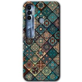 Tecno Spark 7 Pro Mat Mandala Baskılı Uyumlu Silikon Kılıf